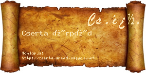 Cserta Árpád névjegykártya